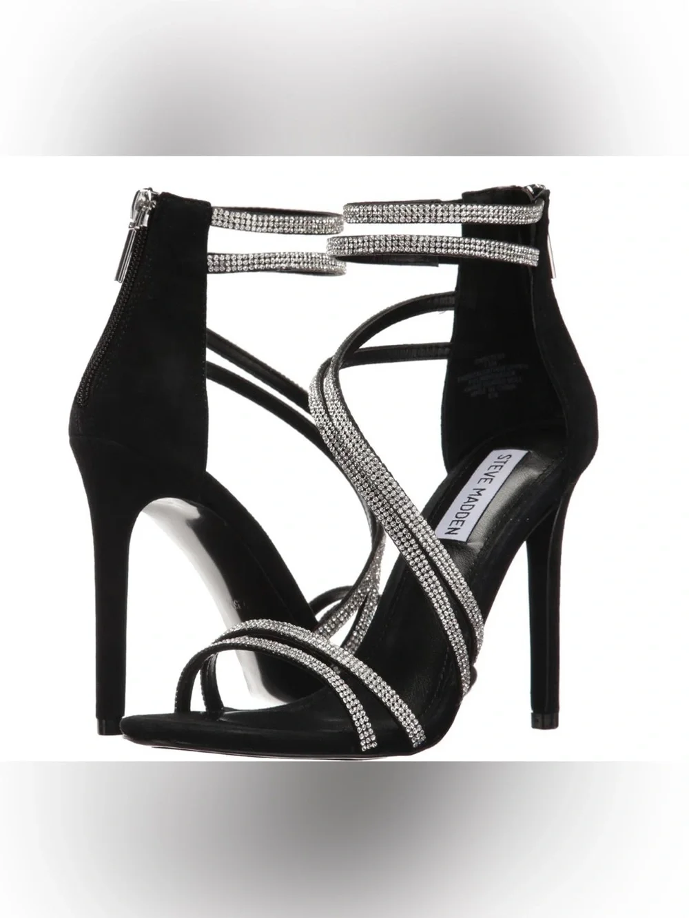 STEVE MADDEN Rhinestone Crystal-Strap Stiletto Sandals